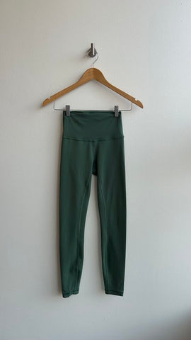Pre-Owned Lululemon Green High Waisted Leggings- Size 2