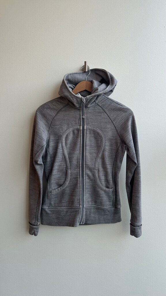 Pre-Owned Lululemon Grey Scuba Full Zip Sweater- Size 6