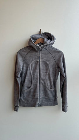 Pre-Owned Lululemon Grey Scuba Full Zip Sweater- Size 6
