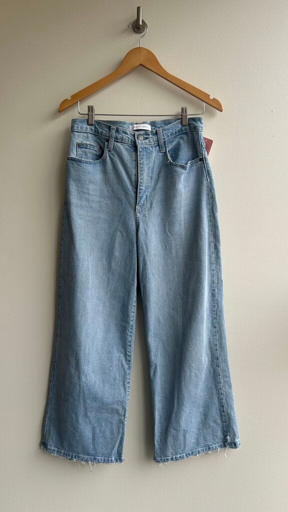 Pre-Owned Nobody Denim 'Milla' Super High Rise Cropped Wide Leg Jeans- Size 28