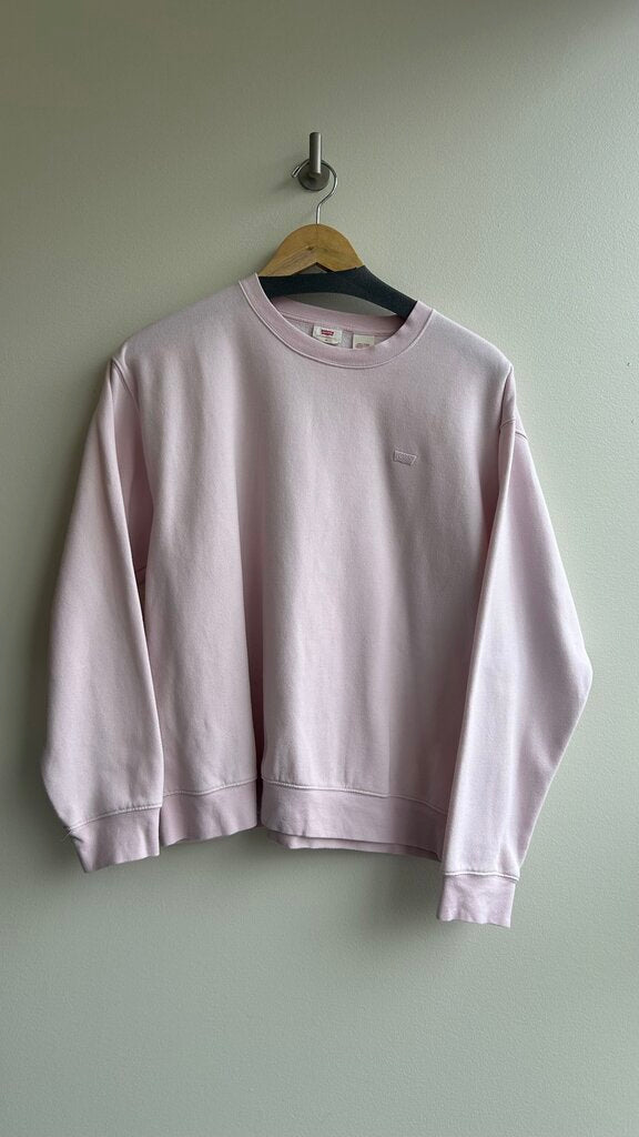 Pre-Owned Levi's Light Pink Fleece Lined Crewneck Sweater - Size Medium