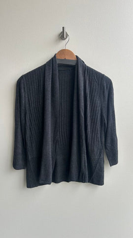 Pre-Owned Charcoal Waterfall Front 1/2 Sleeve Cardigan- Size Small (Estimated)