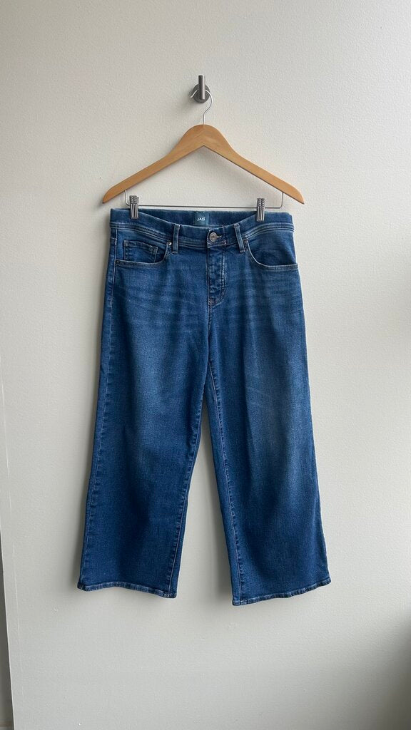 Pre-Owned Jag Mid-Blue 'Ava' Wide Leg Pull-On Jeans - Size 10