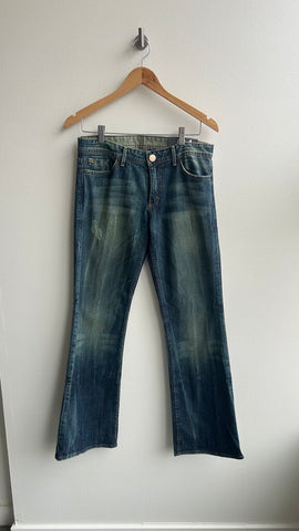 Pre-Owned Armani Exchange Dark Wash Low Rise Boot Cut Jeans (NWT) - Size 8