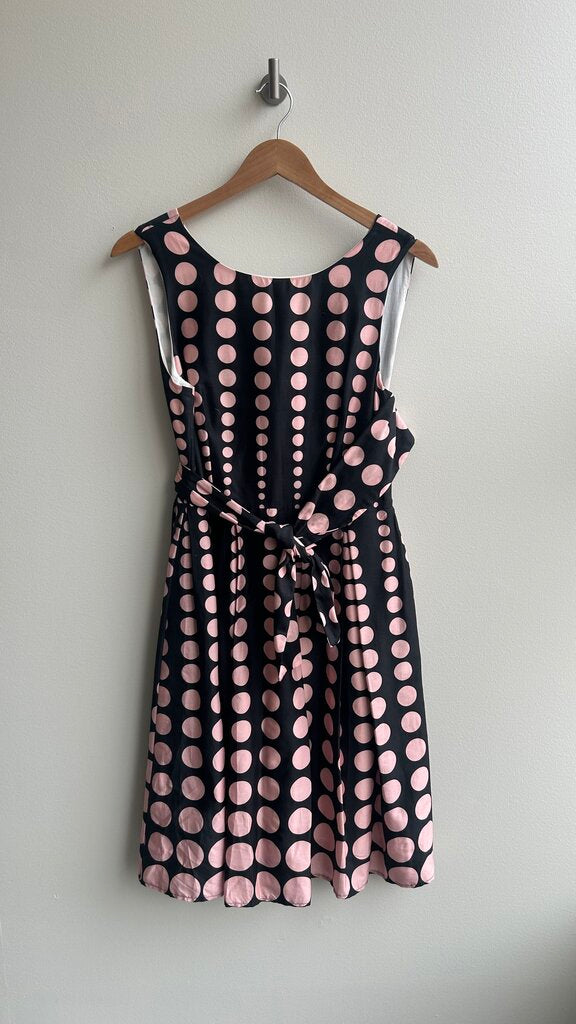 Pre-Owned Sandro Ferrone Black/Pink Polka Dot Sleeveless Dress - Size Medium (Estimated)