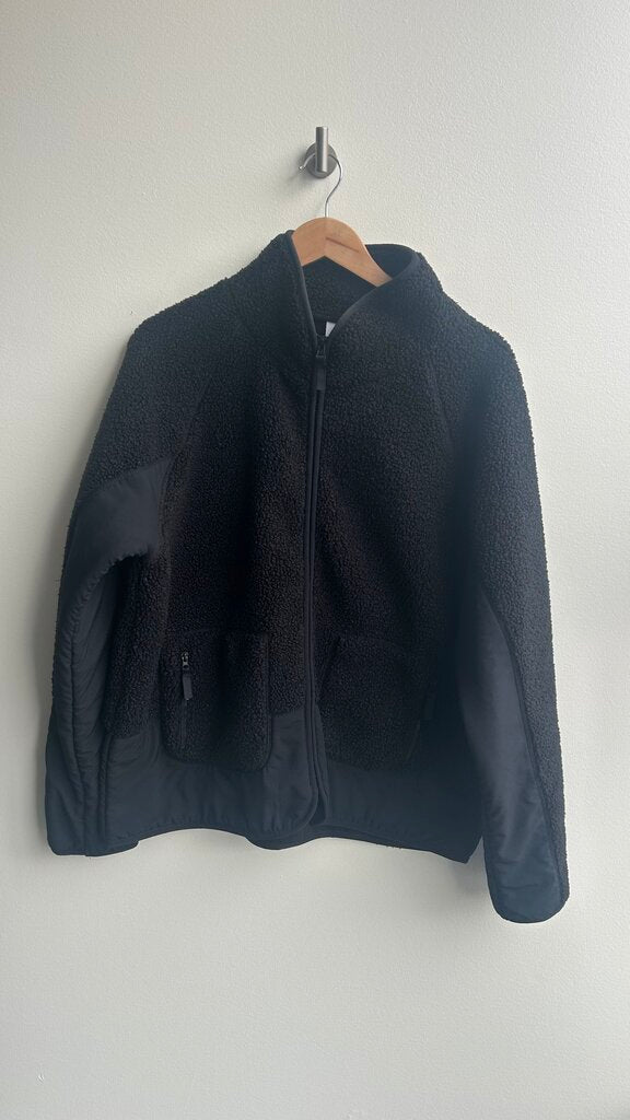Pre-Owned Sage Collective Black Teddy Mock Neck Zip Up Sweater- Size X-Large