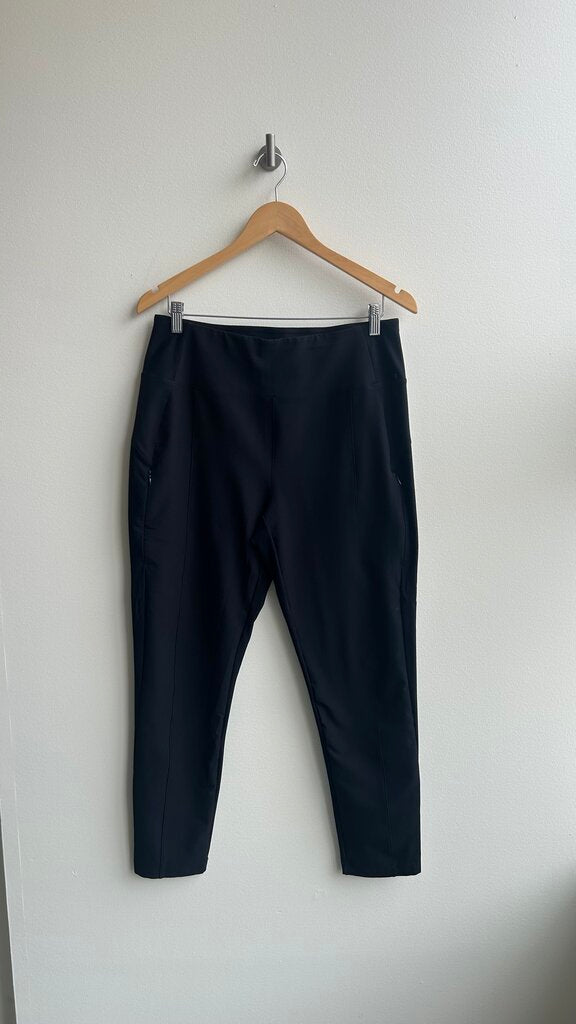Pre-Owned Avalanche Black Zip Pockets Leggings- Size Large