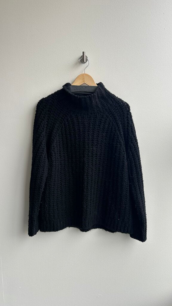 Pre-Owned en Thread Black High Neck Chunky Knit Sweater - Size Large