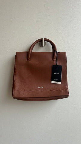 Pre-Owned Matt & Nat Brown 'Adel' Briefcase Style Flap With Crossbody Strap Bag (NWT)