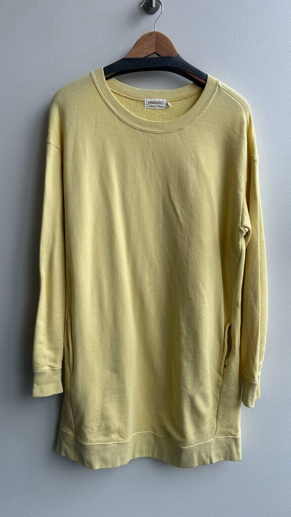 Pre-Owned Preloved Yellow Crew Neck with Pockets Sweater Dress- Size Medium