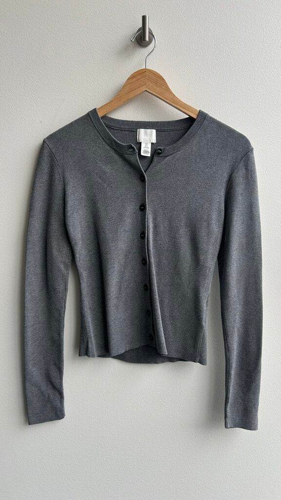 Pre-Owned H&M Grey Fitted Cardigan- Size Small