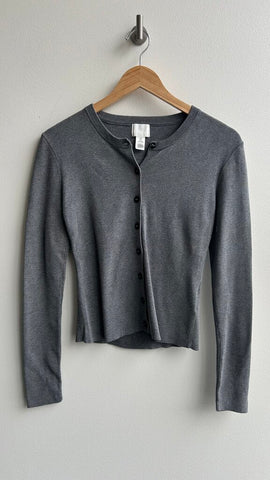 Pre-Owned H&M Grey Fitted Cardigan- Size Small