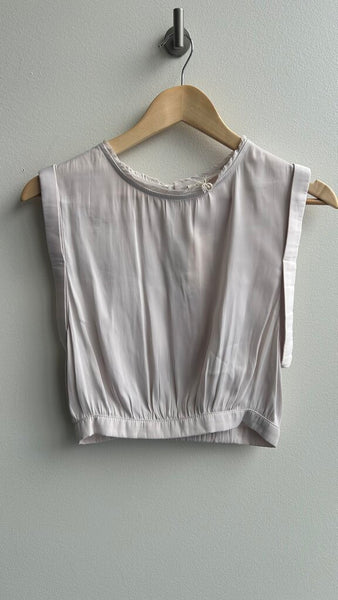 Pre-Owned By Together Greige Cropped Cinch Hem Sleeveless Top (NWT)- Size Small