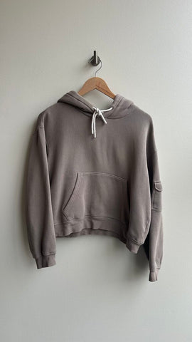 Pre-Owned Z Supply Tan Cropped Hoodie- Size Medium