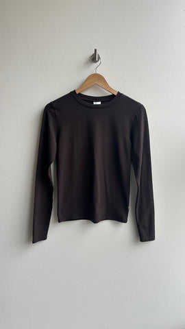 Pre-Owned Jax + Lennon Espresso Fitted Long Sleeve Tee (NWT)- Size Large