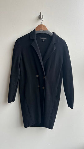 Pre-Owned Banana Republic Black Knit Double Breasted Coatigan- Size X-Small
