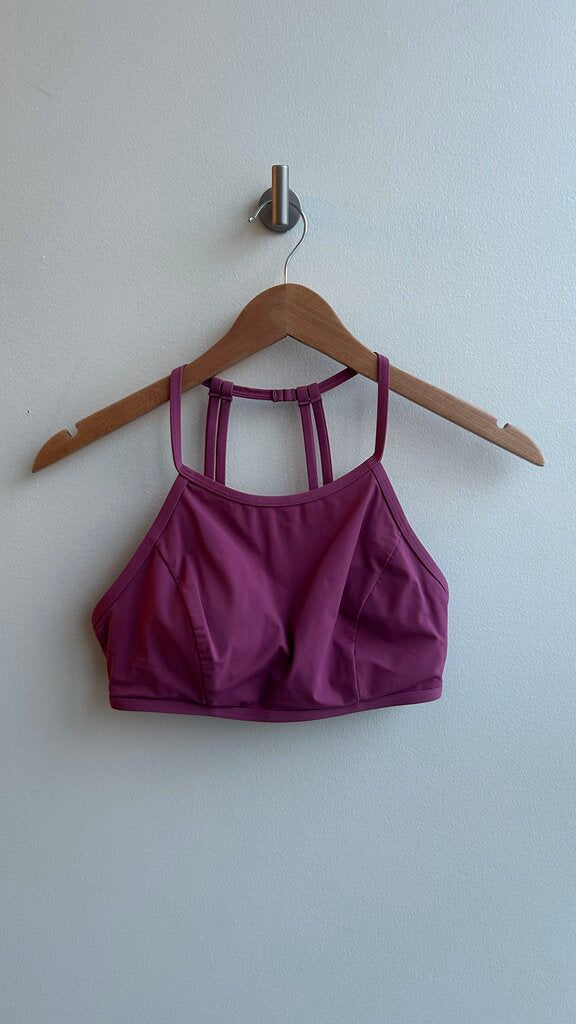 Pre-Owned Lululemon Dusty Pink Strappy Single Clasp Back Sports Bra- Size 6