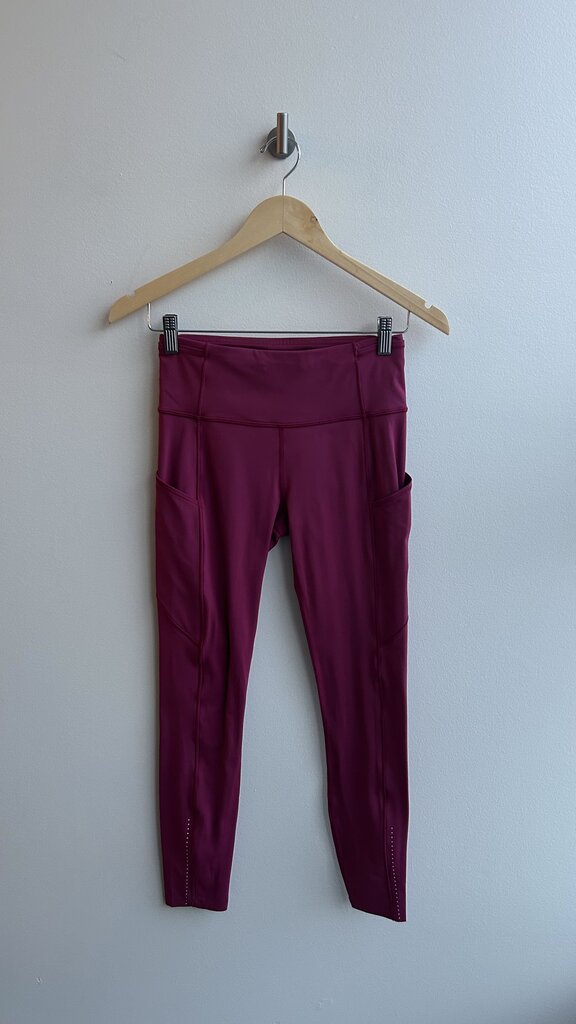 Pre-Owned Lululemon Red Side Pocket Legging- Size 6