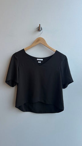 Pre-Owned Babaton Green Cropped V-Neck Blouse- Size Small