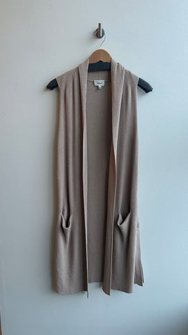 Pre-Owned Wilfred Free Beige Knit Longline Vest- Size Small