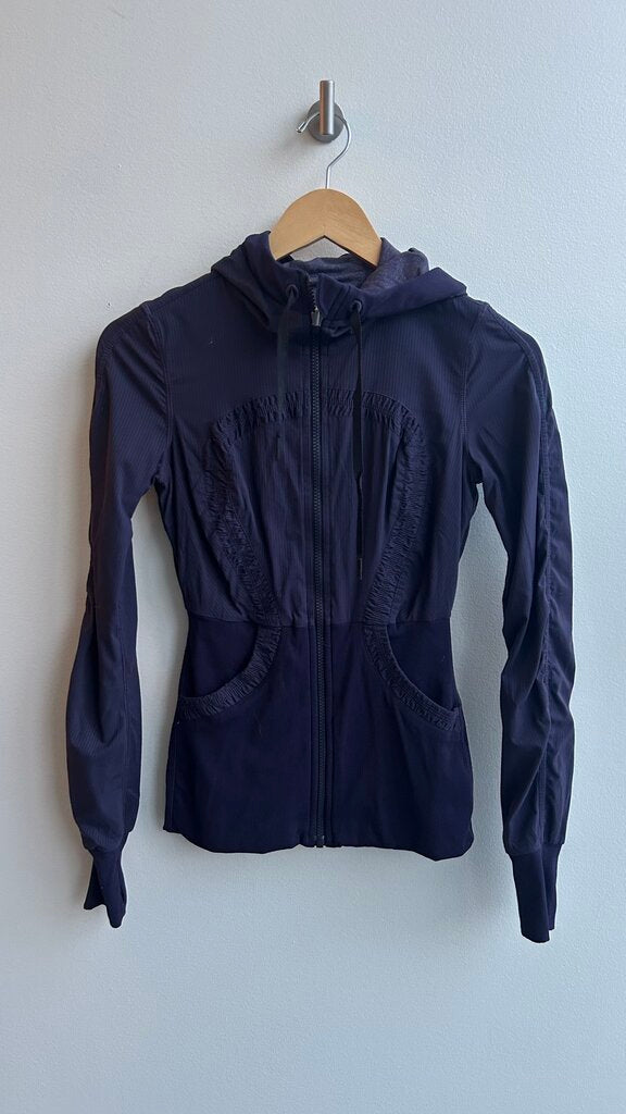 Pre-Owned Lululemon Purple Reversible Zip Up Hooded Jacket- Size 4