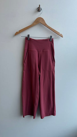 Pre-Owned Lululemon Dusty Pink Yoga Crop Wide Leg Pant- Size 2