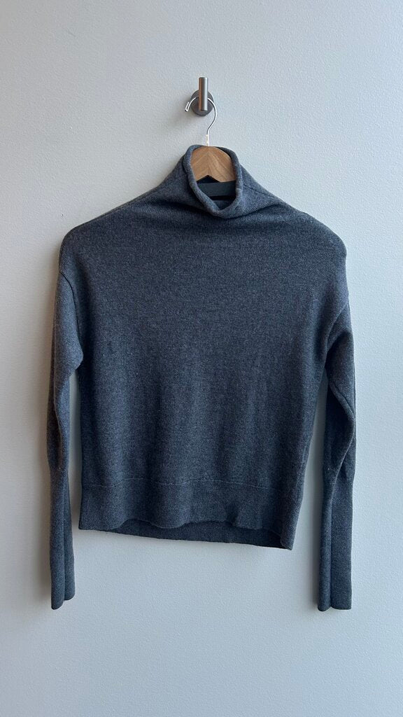 Pre-Owned Wilfred Grey Knit Merino Wool Fitted Mock Neck Sweater- Size X-Small