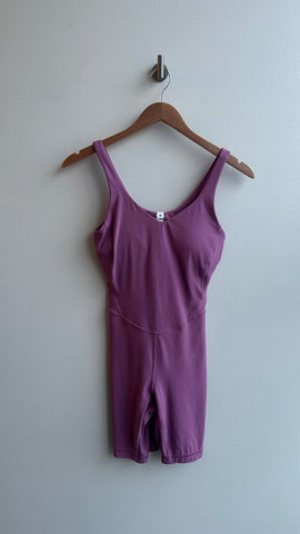 Pre-Owned Lululelmon Purple Align Shorts Romper- Size 6