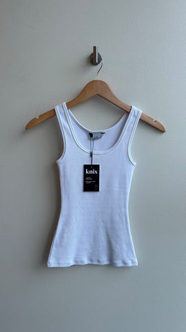Pre-Owned Knix White Ribbed Tank Top (NWT)- Size Small
