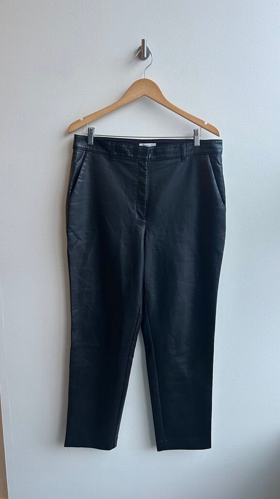 Pre-Owned Babaton Black Faux Leather Pants- Size 14