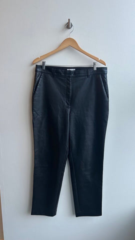 Pre-Owned Babaton Black Faux Leather Pants- Size 14