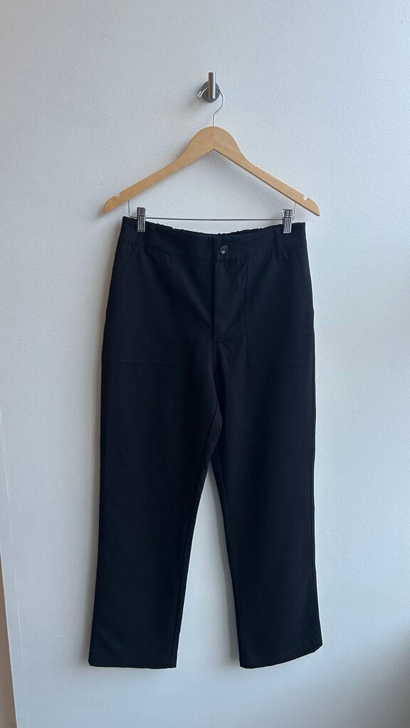 Pre-Owned Nanette Lepore Black Cinch Waist Straight Leg Slacks- Size 10