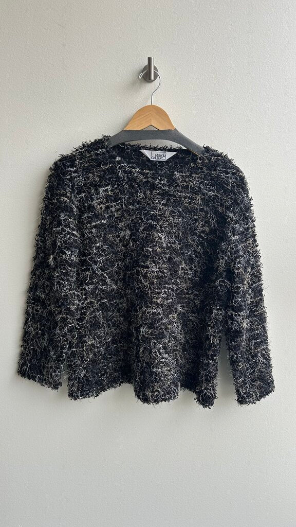 Pre-Owned Fashion Gallery Black Multi Eyelash Knit Sweater- Size Medium (Estimated)