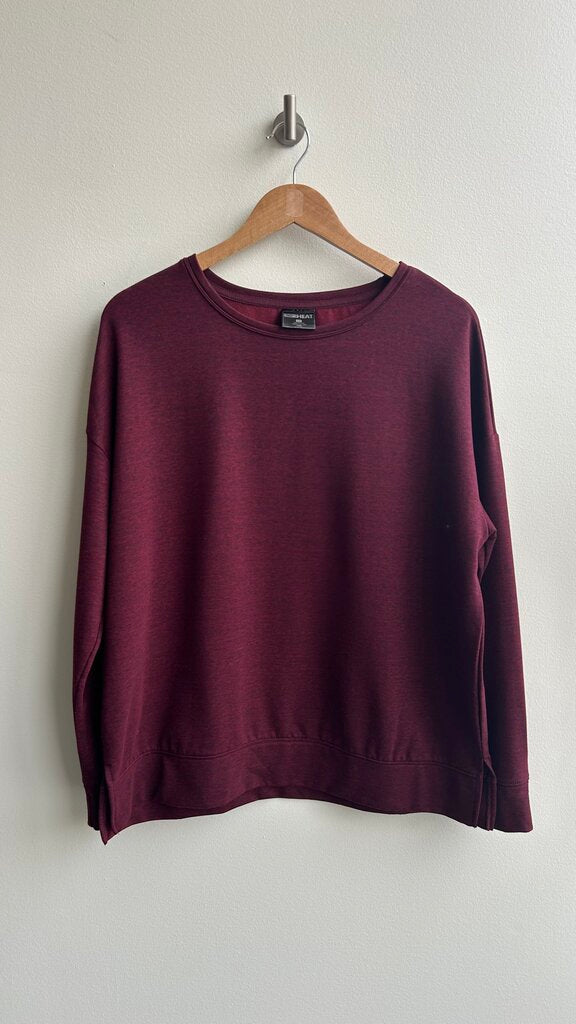 Pre-Owned 32 Degrees Heat Heathered Red Long Sleeve Top- Size Large