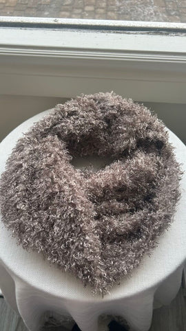 Pre-Owned Tan Fuzzy Infinity Scarf