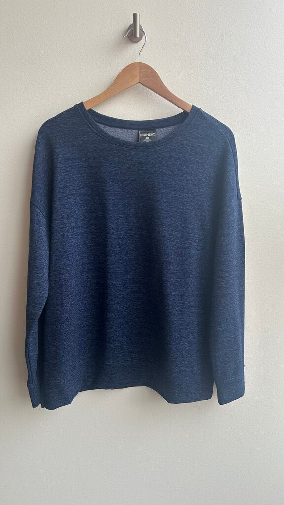 Pre-Owned 32 Degrees Heat Heathered Blue Long Sleeve Top- Size Large