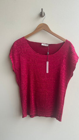 Pre-Owned Windsmoor Pink Cinch Pattern Sleeveless Top (NWT)- Size Large