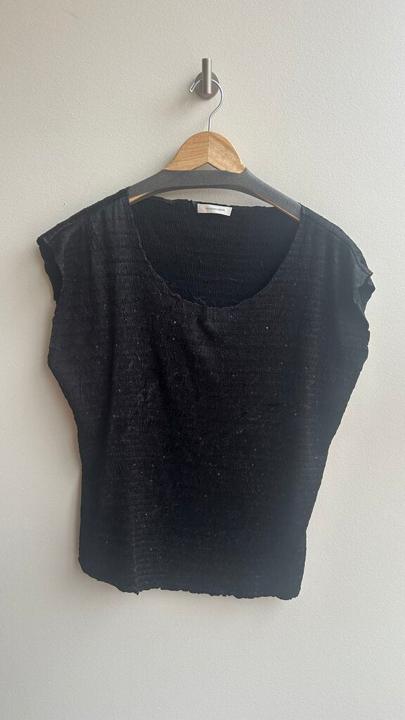 Pre-Owned Windsmoor Black Cinch Pattern Sleeveless Top - Size Large