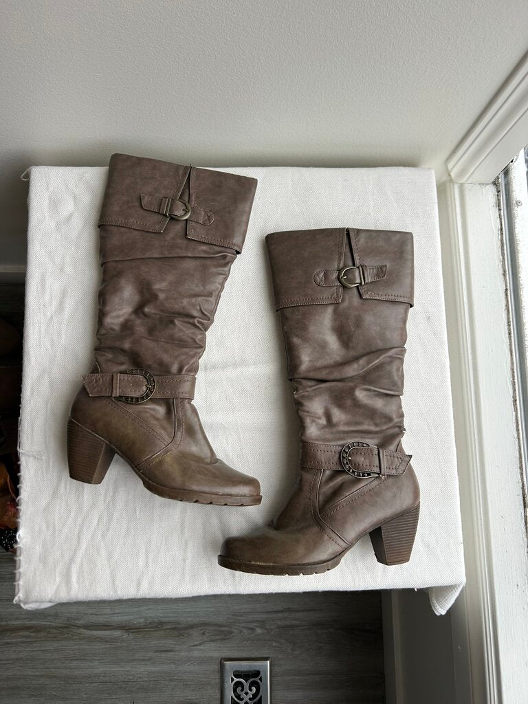 Pre-Owned Comfy Moda Brown Lined Calf High Boots- Size 7