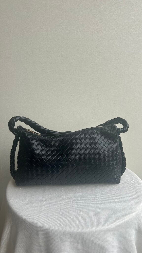 Pre-Owned Antik Kraft Faux Weaved Leather Shoulder Bag