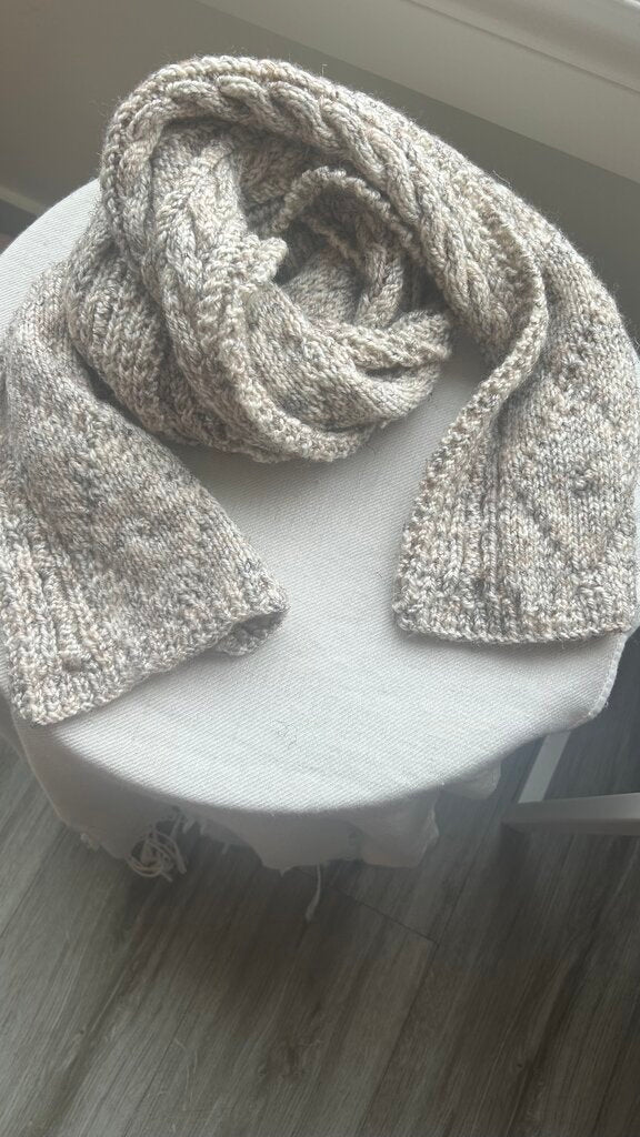 Pre-Owned Beige Cableknit Scarf
