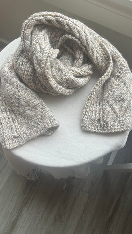 Pre-Owned Beige Cableknit Scarf