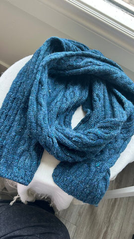 Pre-Owned Blue Cableknit Scarf
