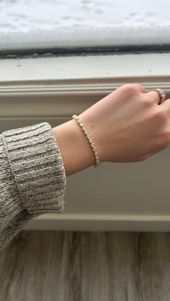 Pre-Owned Gold Inset Gems Bolero Bracelet