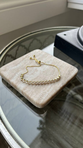 Pre-Owned Gold Inset Gems Bolero Bracelet