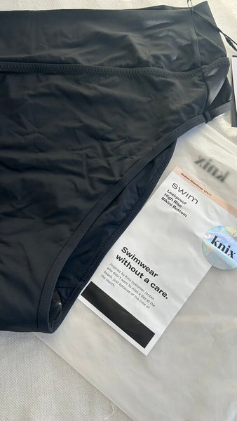 Pre-Owned Knix Black Leakproof High Rise Bikini Bottom (NWT)- Size X-Large