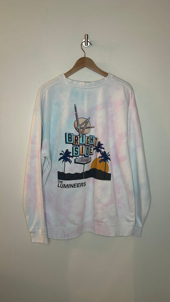 Pre-Owned Independent Pastel Tie-Dye The Lumineers Brightside Crewneck Sweatshirt - Size X-Large