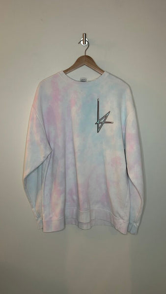 Pre-Owned Independent Pastel Tie-Dye The Lumineers Brightside Crewneck Sweatshirt - Size X-Large