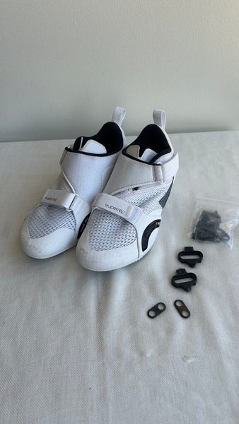 Pre-Owned Nike Superrep White Black Swoosh Cycling Shoes - Size 8.5