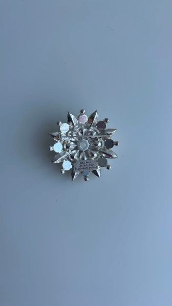 Pre-Owned Avon Silver with Gem and Pearl Flower Design Brooch